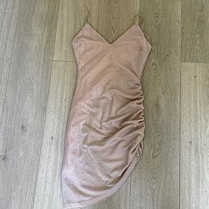 Pink glittery prom dress